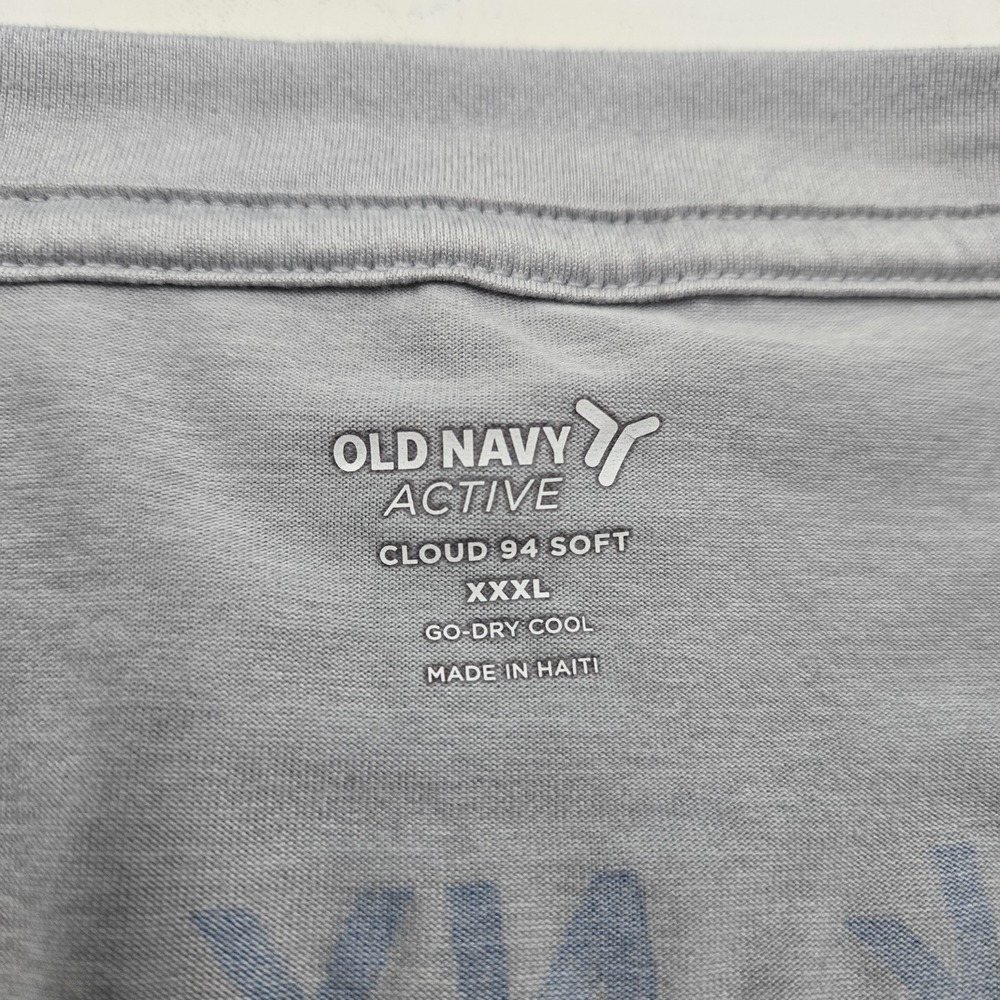 Old Navy Active Go-Dry Cool Men's Gray T-Shirt 3XL Rise Above The Rest Run NY - Picture 6 of 12